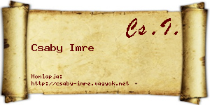 Csaby Imre névjegykártya
